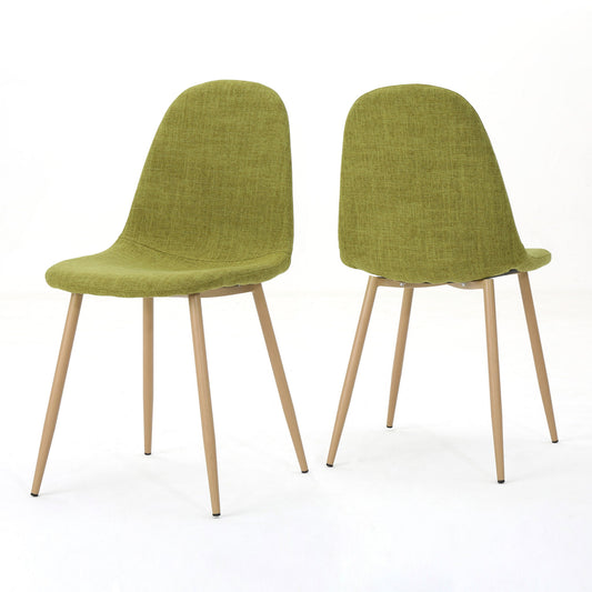 Modern Minimalist Fabric Dining Chair With Iron Legs