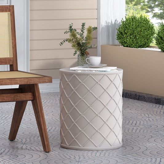 End Table, Outdoor - Antique White