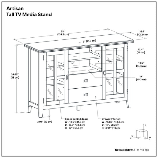 Artisan - TV Stand For TVs - Dark Brown
