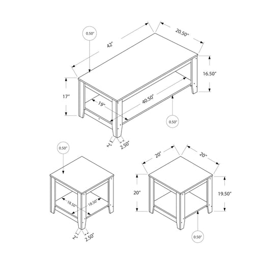 Table Set, Coffee, End, Side (Set of 3)