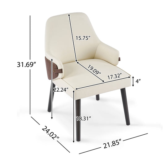 Indoor Dining Chair (Set of 2) - Beige / Brown