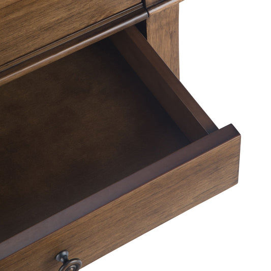 Carlton - Bedside Table - Rustic Natural Aged Brown
