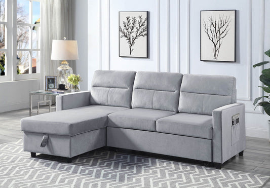 Ivy - Reversible Sleeper Sectional Sofa With Storage Chaise And Side Pocket