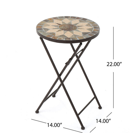 Silvester - End Table - Beige / Black