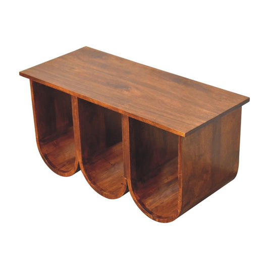 Triple Open Style Coffee Table - Beige / Brown