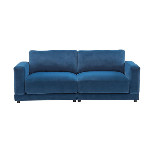 Modern Square Arm Sofa With Soft Fabric Upholstery, Deep Cushions