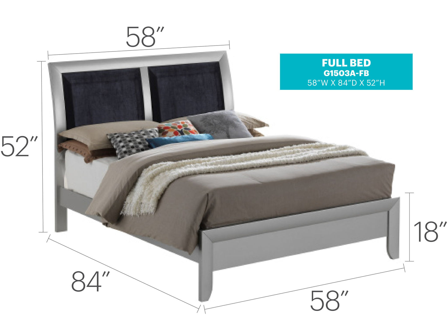 Padded Headboard Design Panel Bed