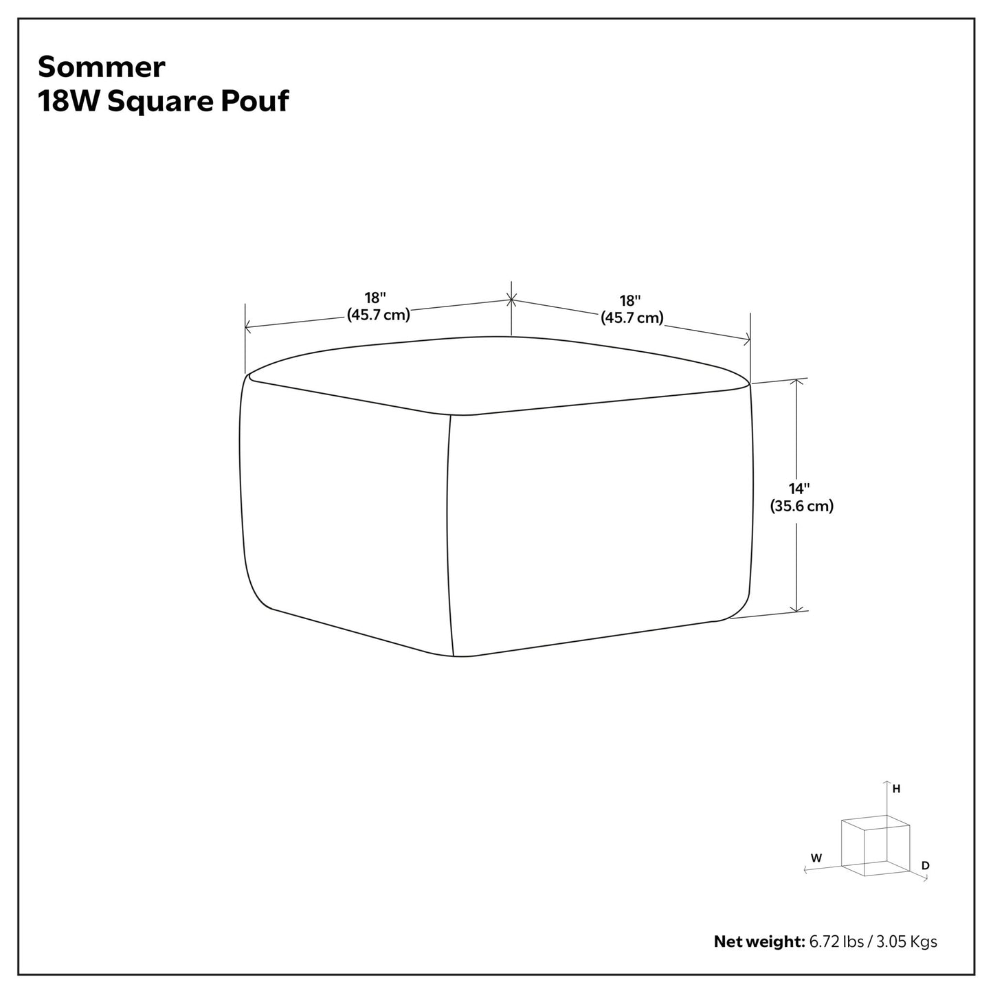 Sommer - Handcrafted Square Pouf