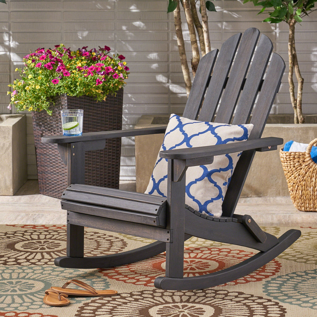 Echoes - Outdoor Acacia Wood Adirondack Rocking Chair