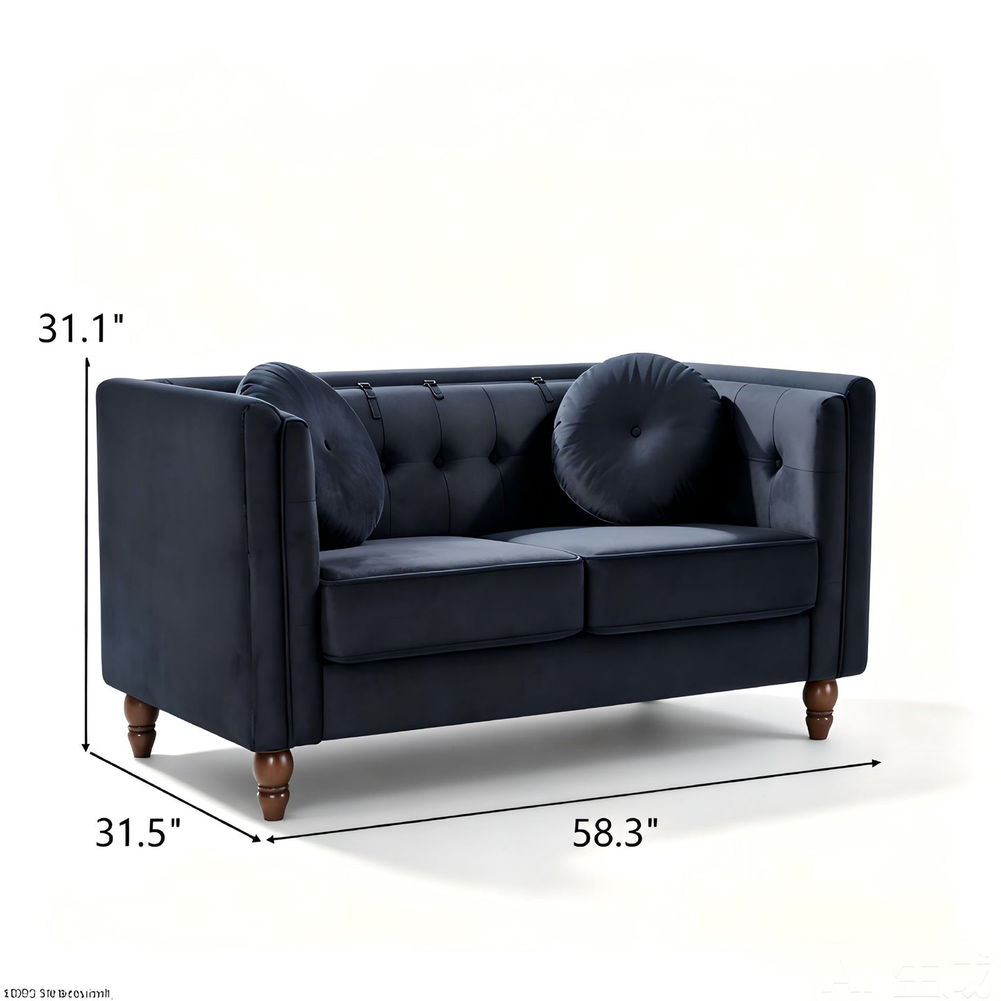 Chesterfield Loveseat 2 Seater Couch For Living Room