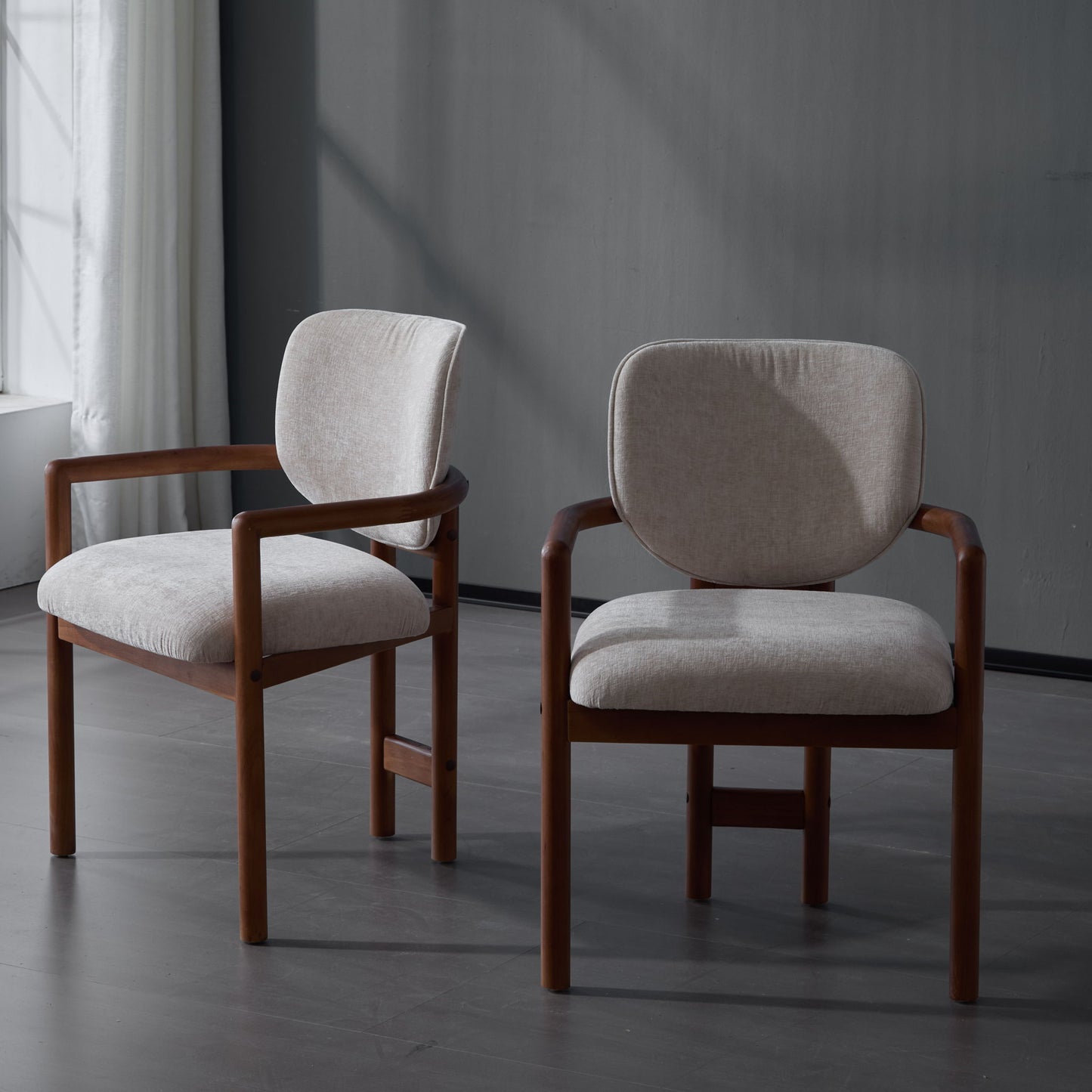 Upholstered Arm Dining Chairs (Set of 2)