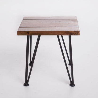Zenith - Outdoor Industrial Accent Table (Set of 2) - Teak