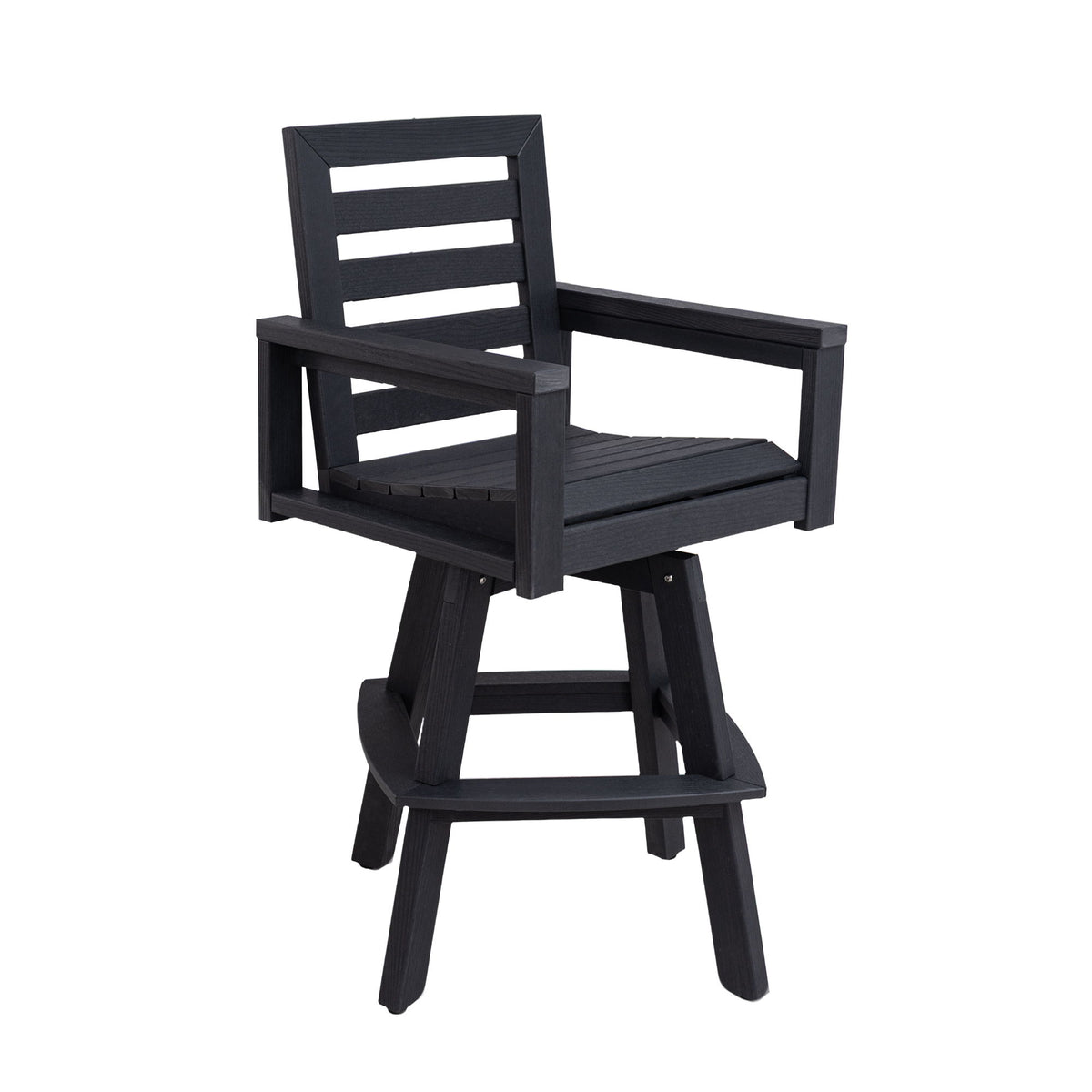 5 Piece Outdoor Bar Set With Table And Swivel Stools - Carbon / Ember Black