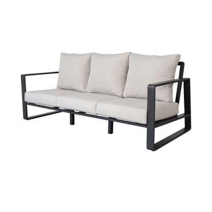 3 Person Sofa With Rectangular Coffee Table, Cushions Tino Tino - Beige