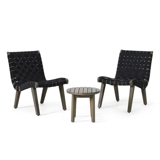 Outdoor 3 Piece Rope Weave Patio Seating Set