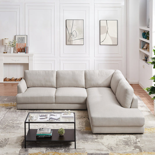 Glander - Cozy Sectional Sofa Right Facing - Cream