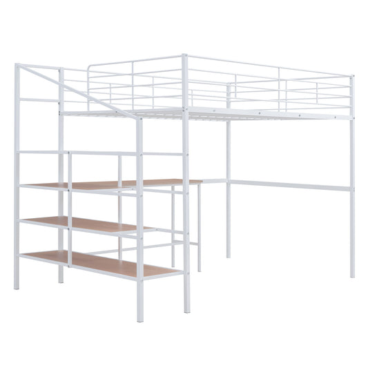 Loft Bed With Desk And Lateral Storage Ladder