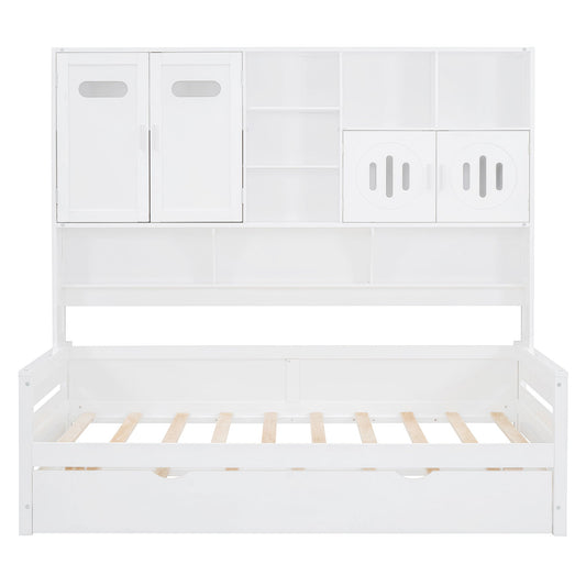Daybed & All-In-One Cabinet And Shelf