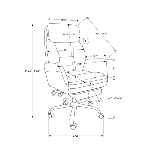 Office Chair With Adjustable Height, Armrests, Ergonomic Design - Dark Gray