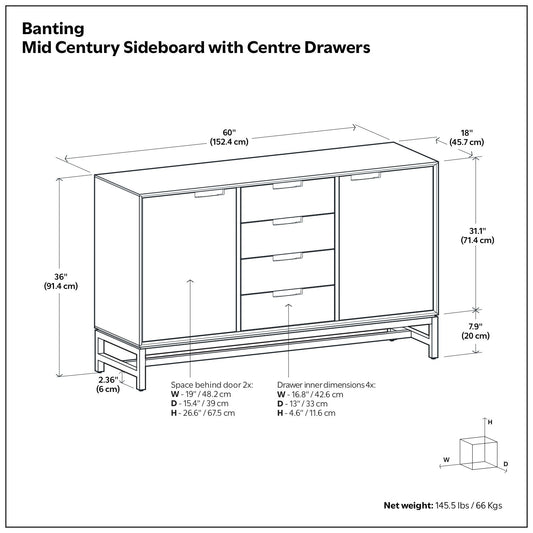 Banting - Sideboard With Centre Drawers