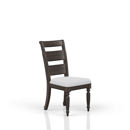 Upholstered Seat Ladderback Side Chair (Set of 2) - Coffee