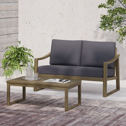 4 Person Outdoor Seating Group With Water Resistant Cushions - Dark Gray