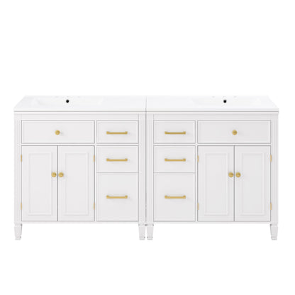 2 Piece Freestanding Bathroom Vanity Set With Sink Top, Reversible Dual Layout