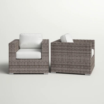 Grade - Club Patio Chair With Sunbrella Cushions (Set of 2) - Gray Mix / White