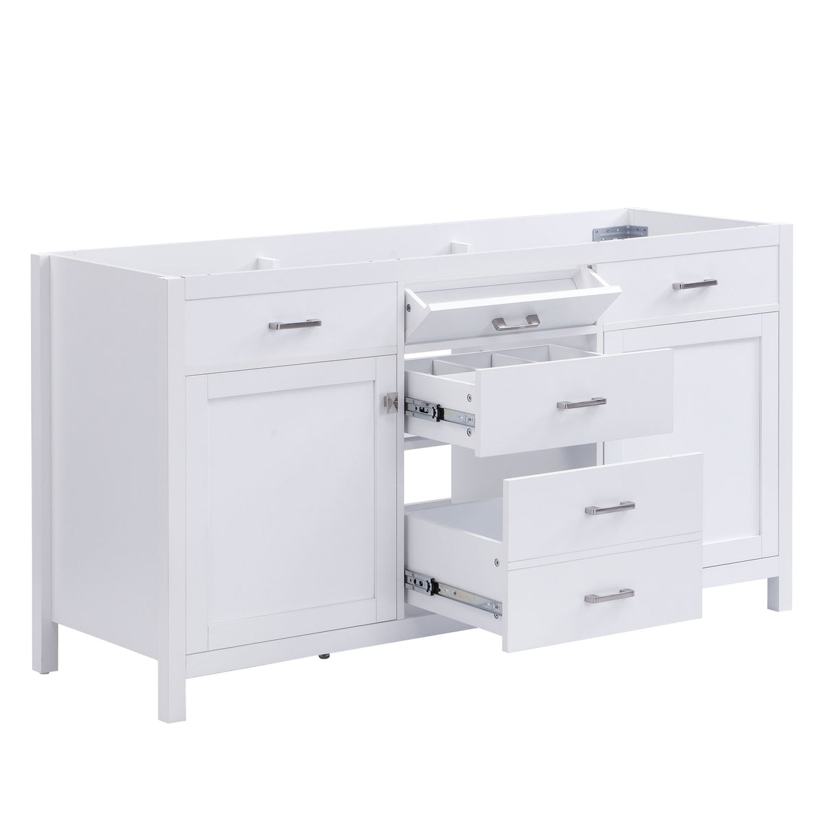 Bathroom Vanity Cabinet Only With Soft Closing Doors & Drawers, Adjustable Shelves - White