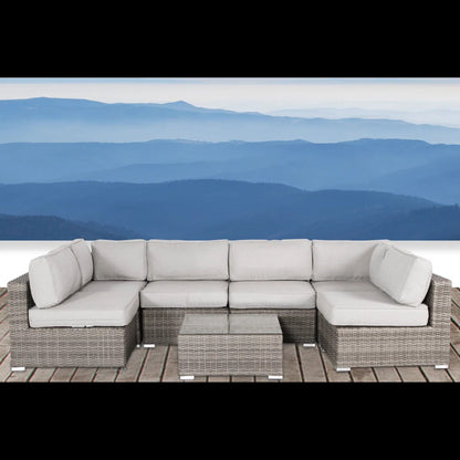 Seating Set With Cushions Handcrafted Wicker Design