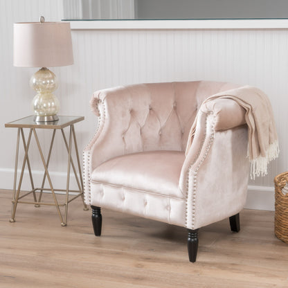 Celestialis - Upholstered Club Chair With Tub Design And Rolled Recessed Armrests
