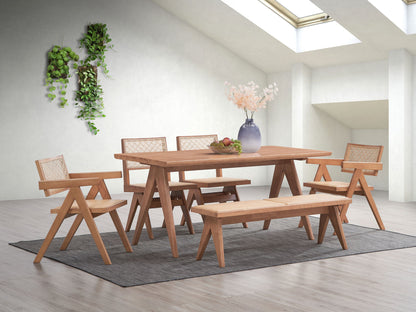 Valentina - 6 Pieces Patio Furniture Set - Rattan / Natural