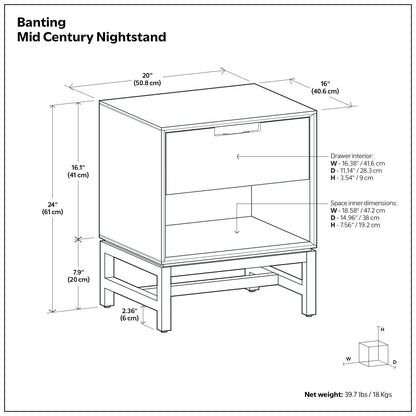 Banting - Nightstand - Walnut Brown