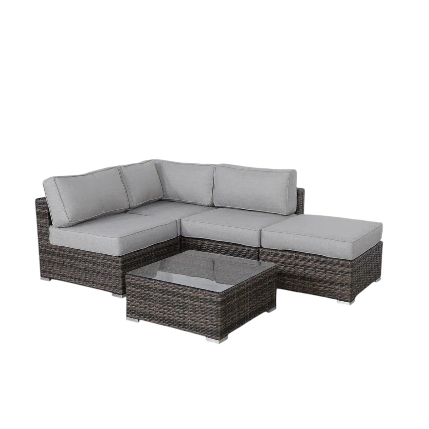 Seating Set With Cushions Handcrafted Wicker Design