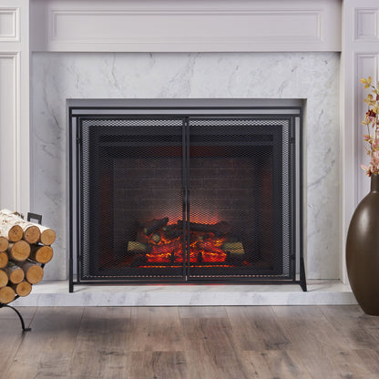 Samantha - Iron Fireplace Screen 2 Door Design