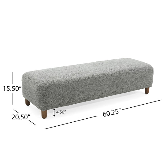 Contemporary Ottoman With Foam Cushion And Durable Upholstery