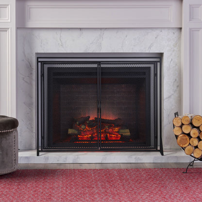 Samantha - Iron Fireplace Screen 2 Door Design