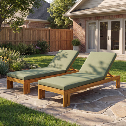 Outdoor Chaise Lounge With 5 Position Adjustable Backrest