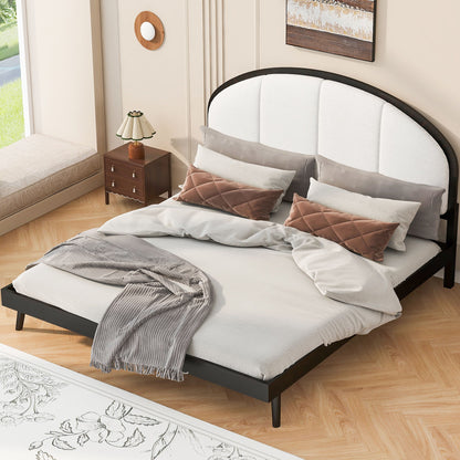 Elegant Modern Upholstered Platform Bed Frame