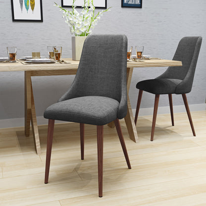 Mid Century Modern Fabric Armless Dining Chair