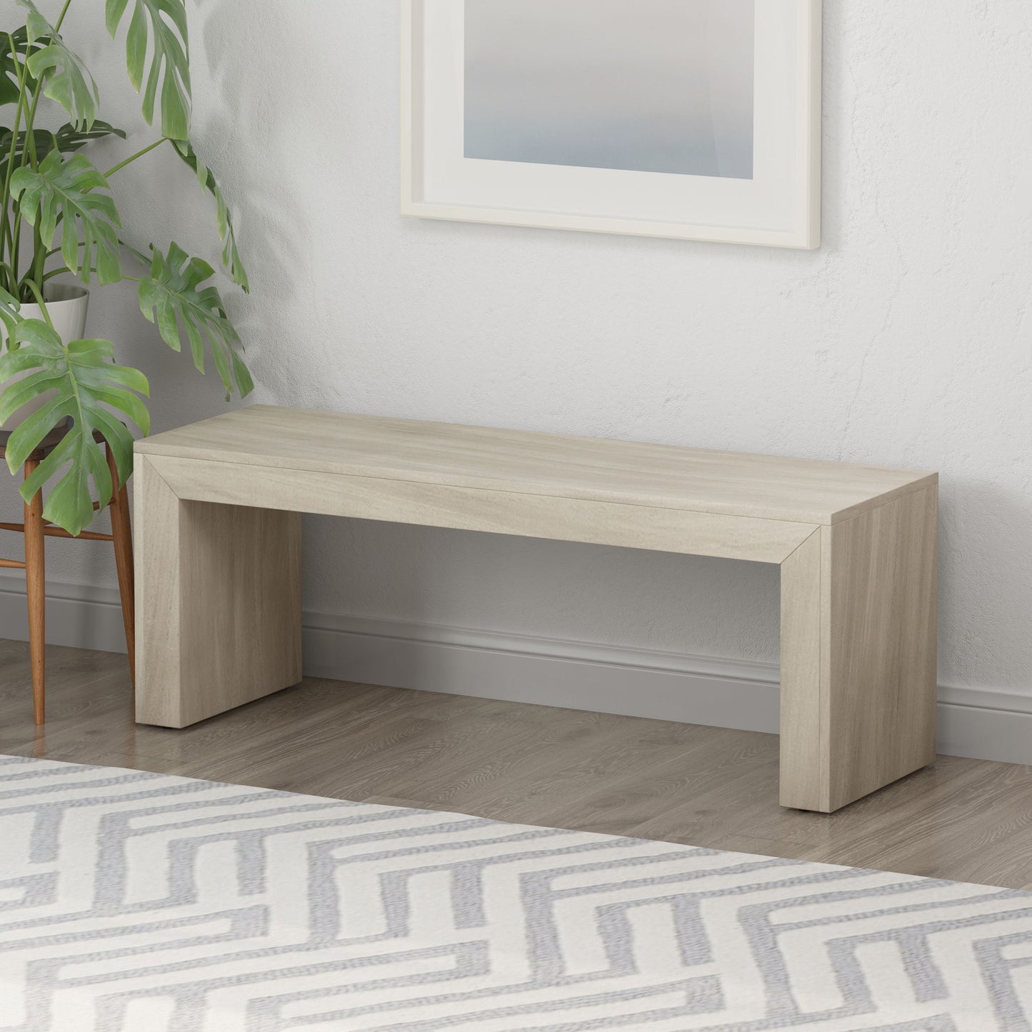 Acacia Wood Dining Bench, Farmhouse Style