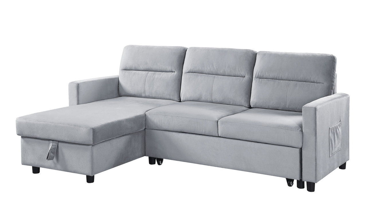 Ivy - Reversible Sleeper Sectional Sofa With Storage Chaise And Side Pocket
