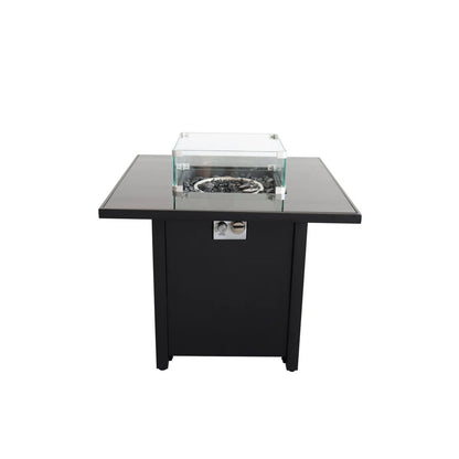 Powder Coated Fire Pit With Top - Black