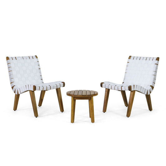 Outdoor 3 Piece Rope Weave Patio Seating Set