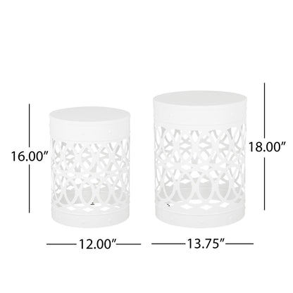Outdoor Metal S/2 End Table