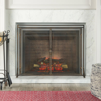 Samantha - Iron Fireplace Screen 2 Door Design