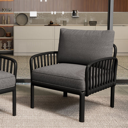 Outdoor Patio Club Chair, Waterproof Thick Cushion Deep Seating