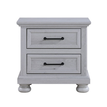 2 Drawer Nightstand With USB Charging Station - Cool Gray