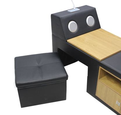 Recliner Bed Console - Black