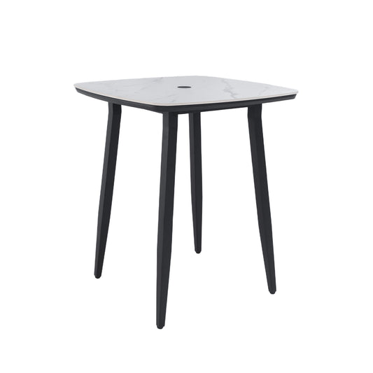 5 Piece Outdoor Bar Set With Table And Swivel Stools - Carbon / Ember Black